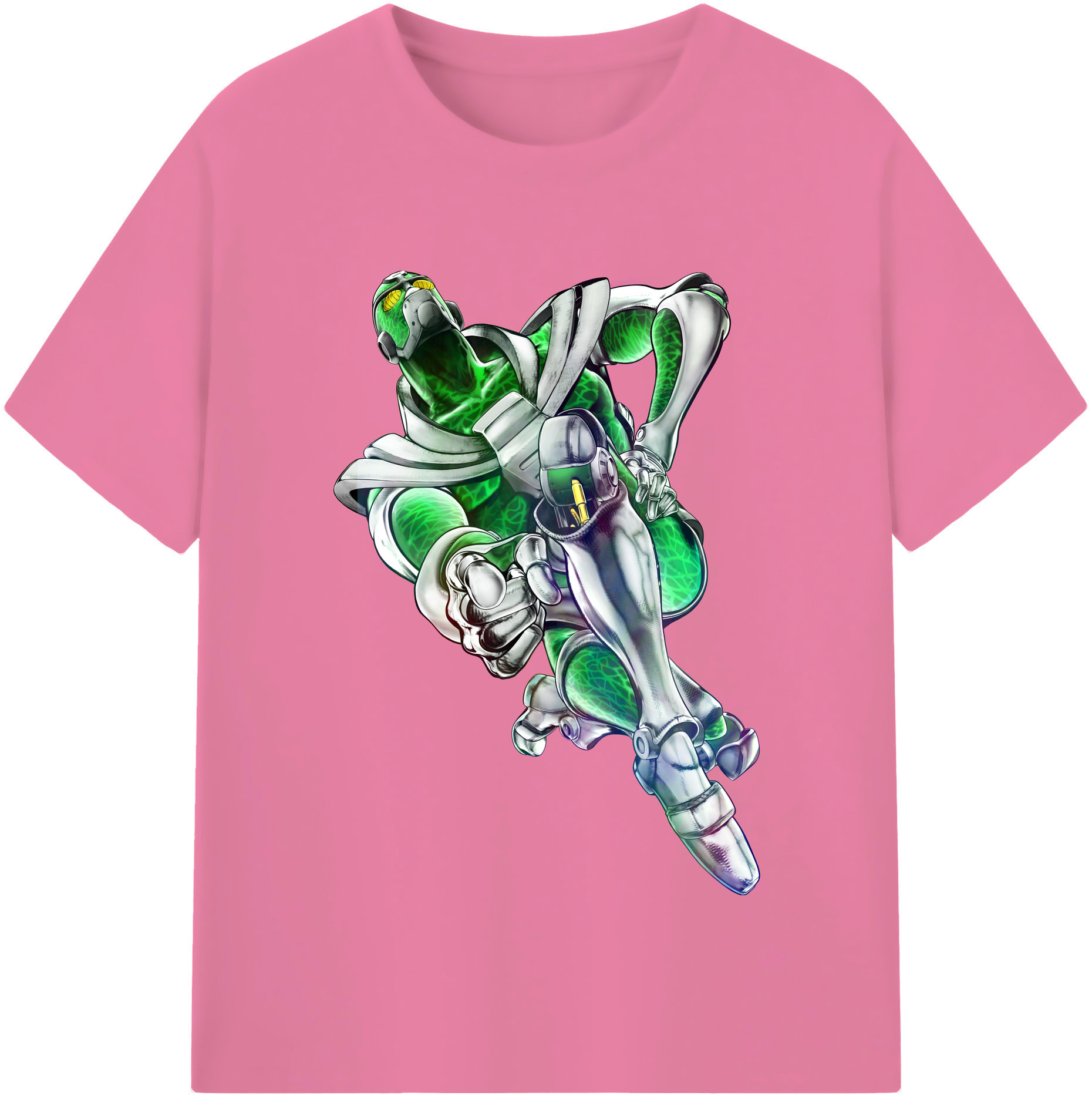 （画像用） ジョジョの奇妙な冒険 花京院 典明（かきょういん のりあき） JoJo's Bizarre Adventure Kakyoin Noriaki 綿100％半袖Tシャツ（フロントプリント）